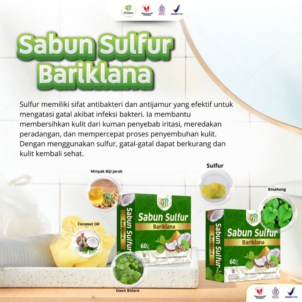 SABUN SULFUR SABUN GATAL SCABIES MANUSIA GATAL BERNANAH GATAL BUDUG ANAK DAN DEWASA PENGHILANG BEKAS