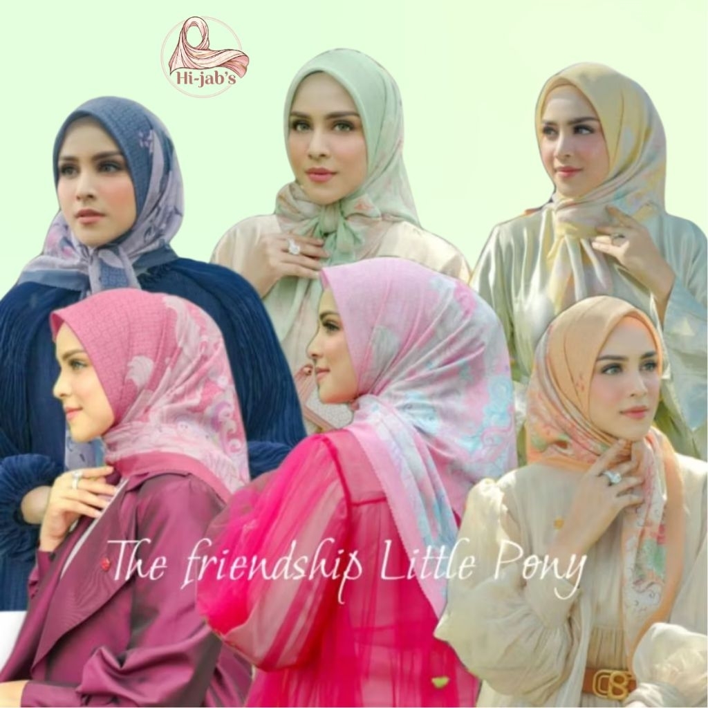 HIJAB SEGIEMPAT SEMI ORI/MIRROR BS THE FRIENDSHIP LITTLE PONY SERIES SEGIEMPAT MOTIF BESTSELLER LASE