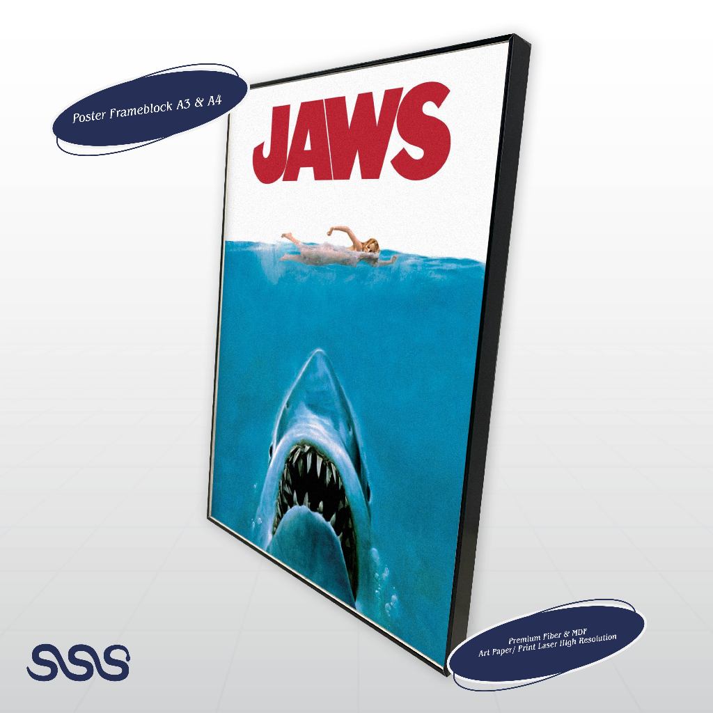 POSTER MOVIE / JAWS POSTER / POSTER FRAMEBLOCK 491