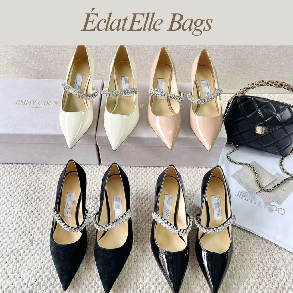 Preorder  – High Heels Wanita Pesta Sepatu Formal Kristal Strap Premium Sepatu Wanita Pointed Toe Kr