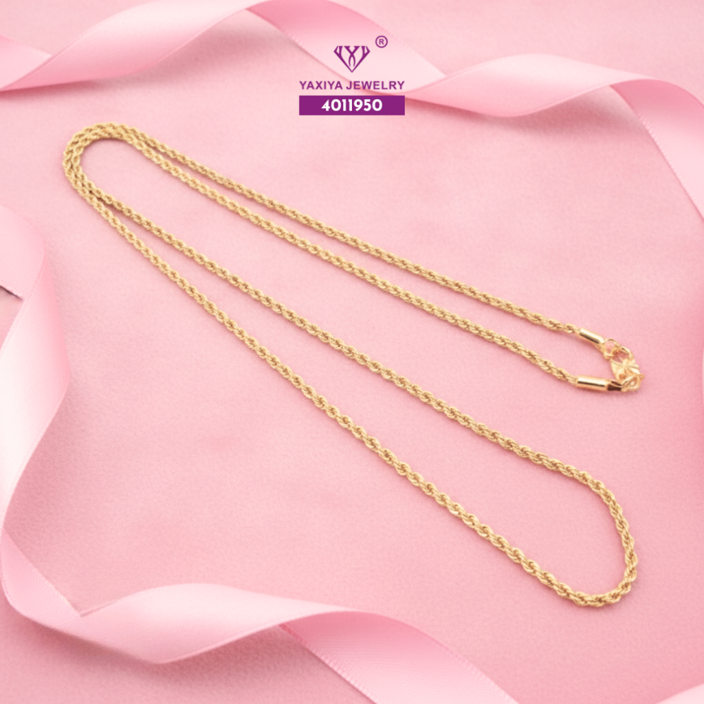Yaxiya Kalung Tambang Perhiasan Imitasi Lapis Emas Aksesoris 18K 496