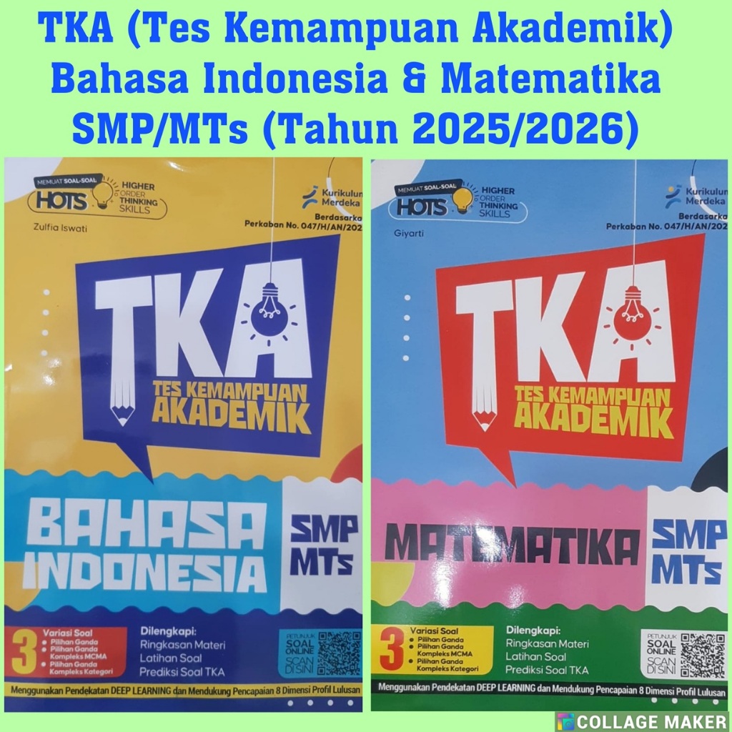 TKA (Tes Kemampuan Akademik) Bahasa Indonesia & Matematika SMP/MTs (Tahun 2025/2026)