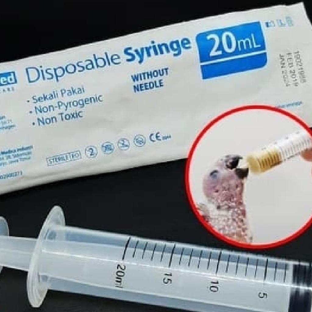 Spet suntikan bubur lolohan makanan minuman vitamin obat anak anakan piyik bayi burung lovebird park