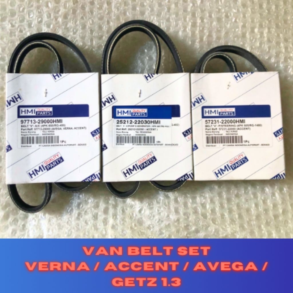 Van belt Set Hyundai Accent New Accent Verna Avega Fan Belt ORISINIL