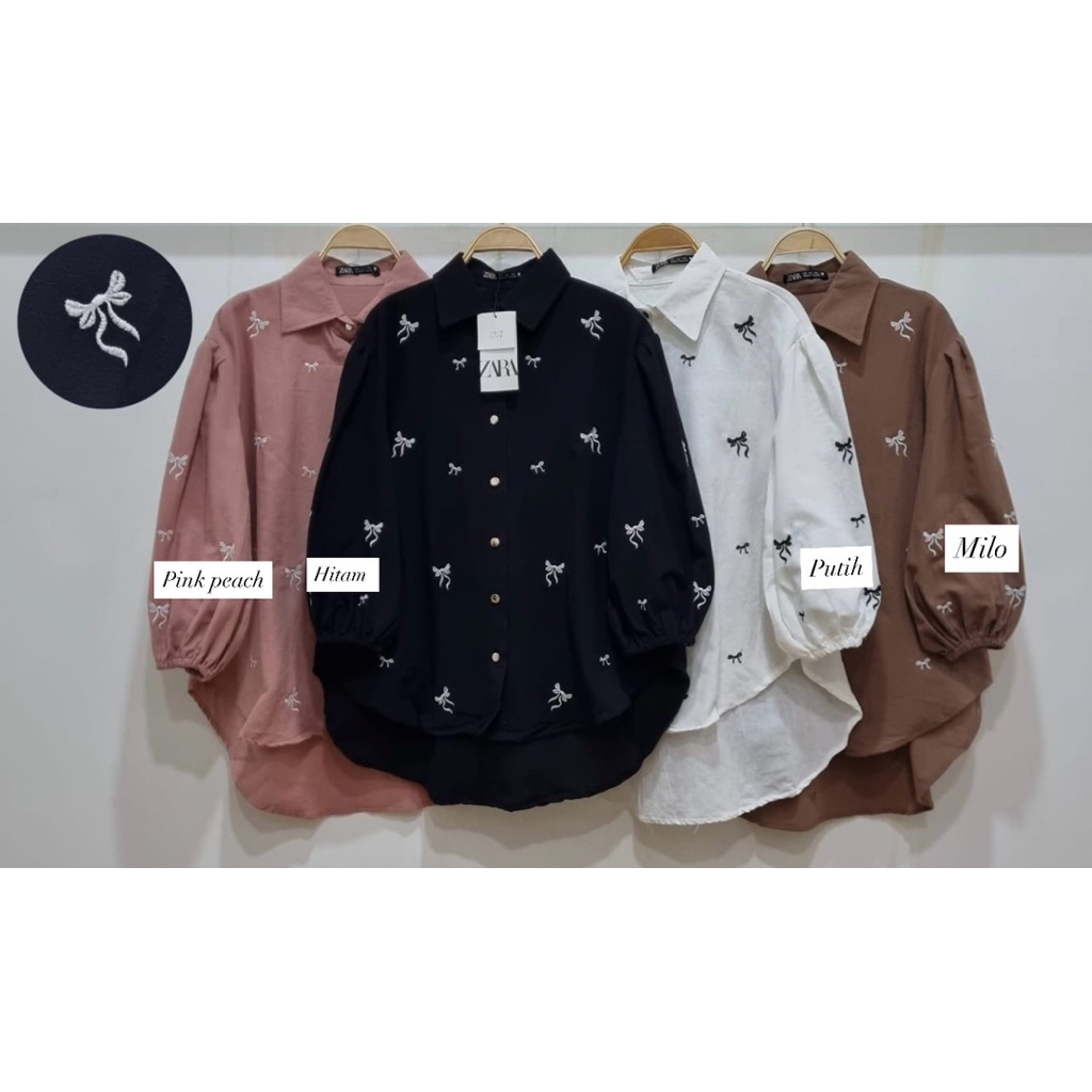 kemeja Gracia Zara//kemeja linen coquette Zara//pakaianwanitasby