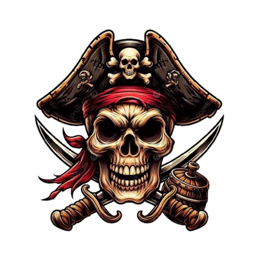 

stiker 3D bajak laut keren, stiker print sudah cutting, size 15 x 18 cm, anti air