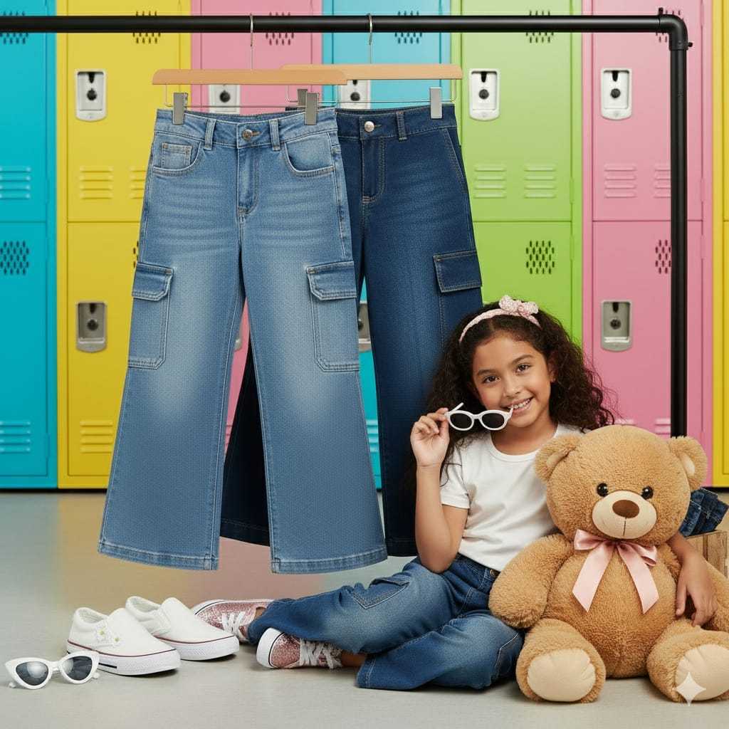 LEVIS CARGO ANAK PEREMPUAN KEKINIAN VIRAL USIA 1-12 TAHUN | JEANS ANAK PEREMPUAN STYLISH CARGO COD