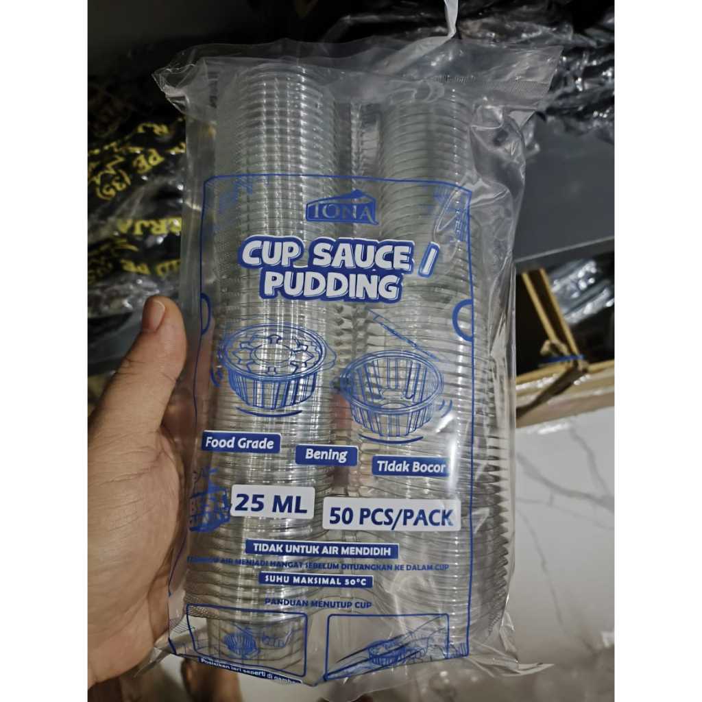 [50 PCS] Cup Jelly Puding Mika Sambal Sauce Agar Pudding Belimbing Tutup Sambung 25ML