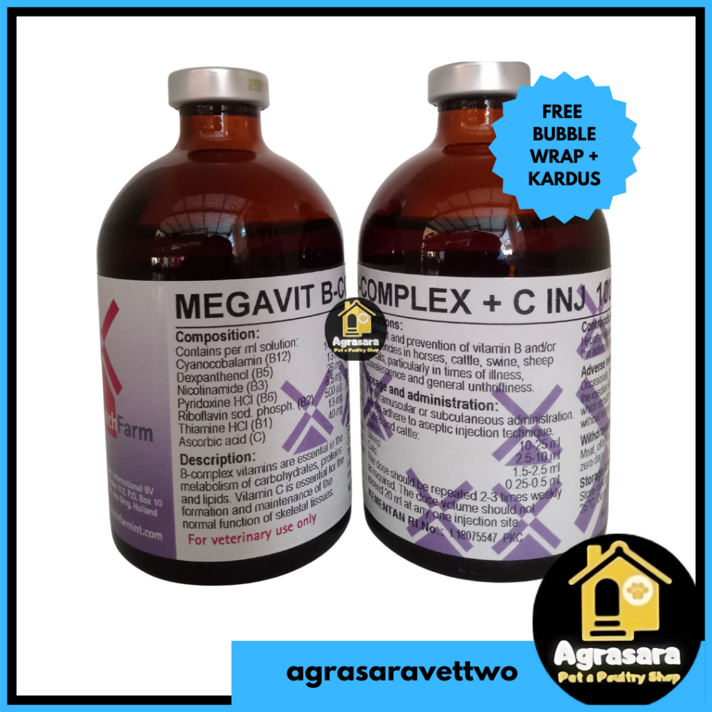 MEGAVIT B COMPLEX + VITAMIN C INJEKSI 100 ML
