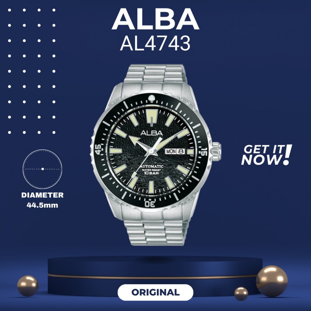 ALBA AL4743 PRIA AUTOMATIC ORIGINAL JAM TANGAN COWOK ARLOJI COWOK FASHION