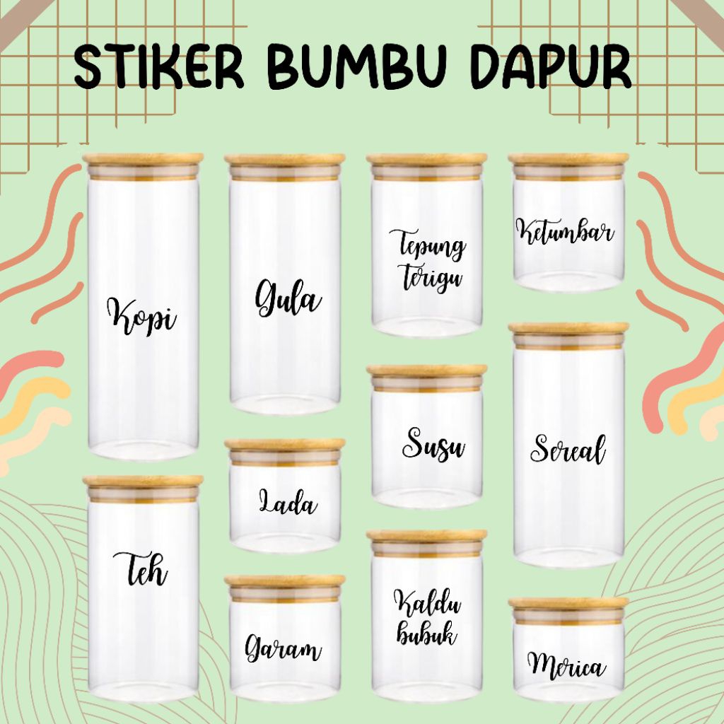 STIKER BUMBU DAPUR/STIKER TRANSPARAN/STIKER TOPLES BUMBU/STIKER BUMBU/ STIKER BUMBU DAPUR TRANSPARAN