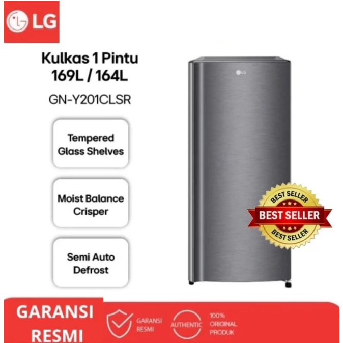 LG LEMARI ES 1 PINTU 169LITER GNY 201 CLSR
