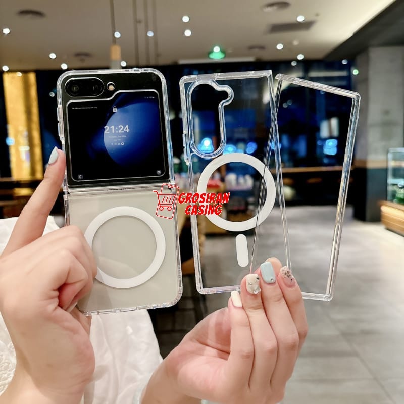 Case Magsafe Clear Samsung Z Flip 3 Z Flip 4 Z Flip 5 Z Flip 6 Z Flip 7 Case Magsafe Magnetic Wirele