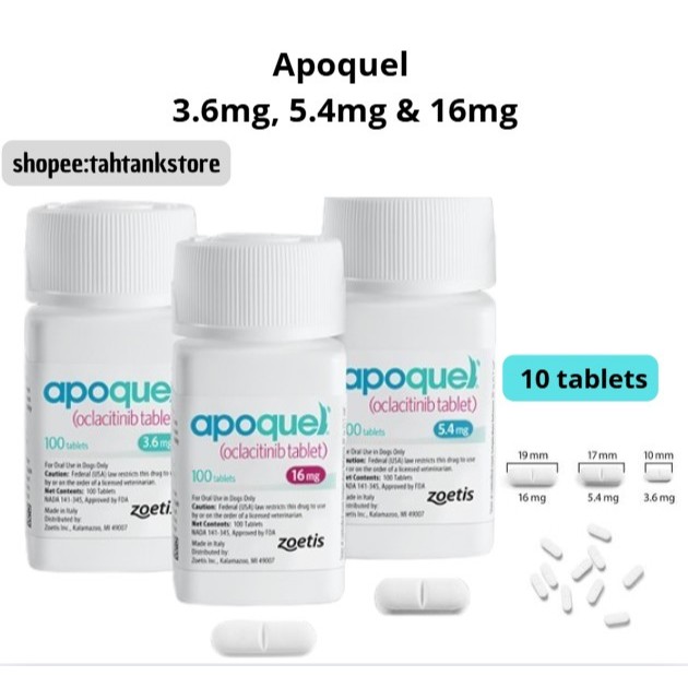 [10 Tablet] Apoquel Zoetis Obat Anti Kutu / Obat Gatal Pada Anjing