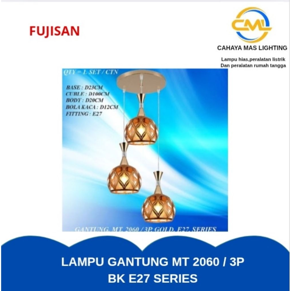 LAMPU GANTUNG MT-2060 / 3 - GD