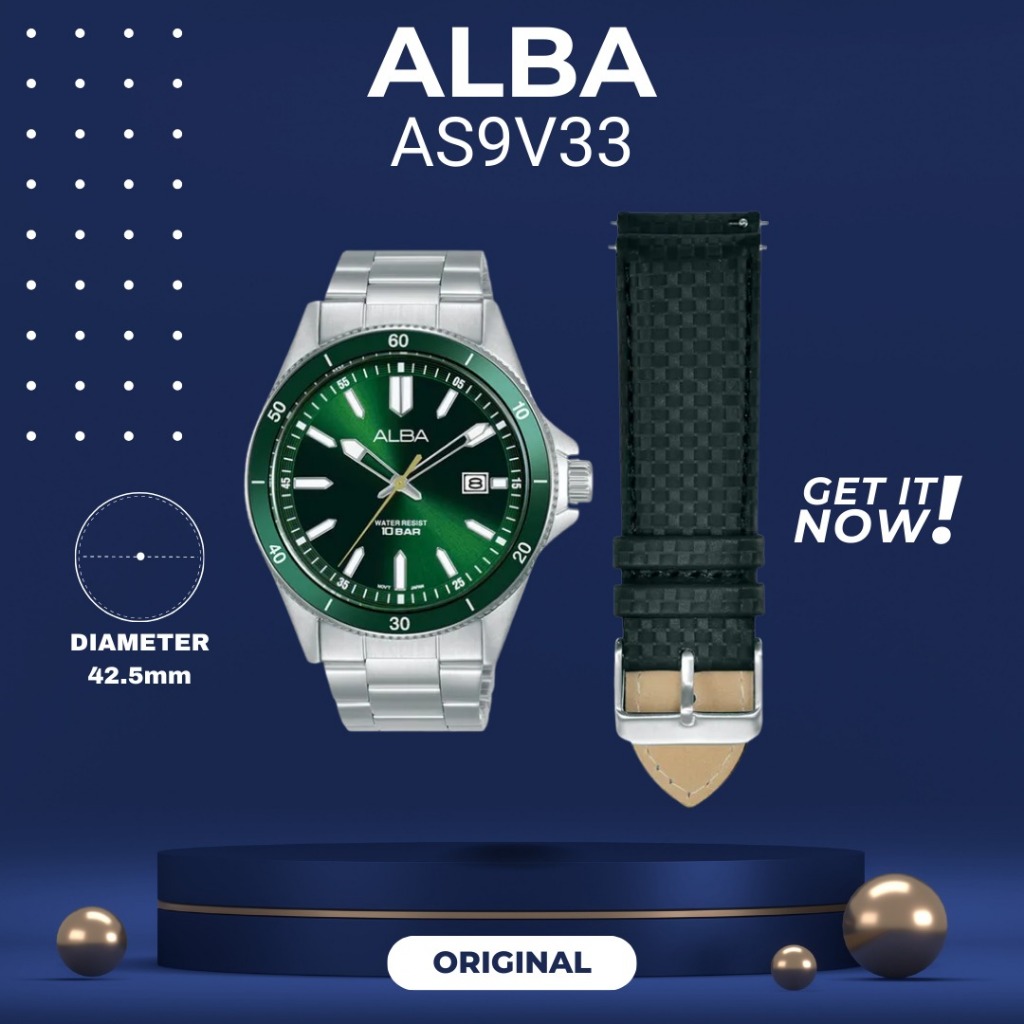 ALBA AS9V33 PRIA ORIGINAL JAM TANGAN COWOK ARLOJI COWOK FASHION