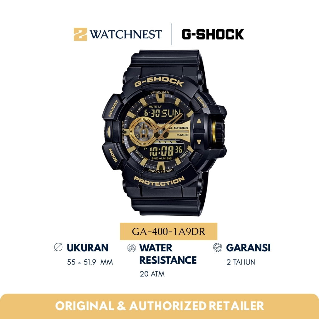 Jam Tangan Pria G-SHOCK GA-400-1A9DR Original Garansi Resmi 2 Tahun