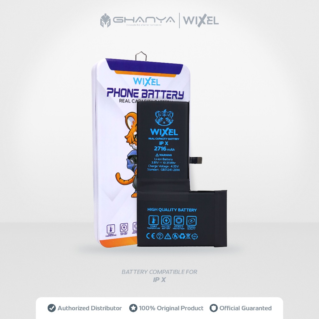 WIXEL ORIGINAL Baterai Iphone X Batre Batrai Battery Dual Double Power HP Handphone Apple Ip Ori
