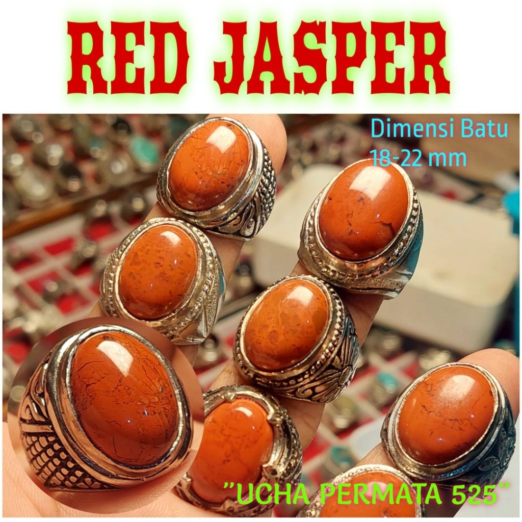 Cincin batu akik ati ayam / red jasper merah hati