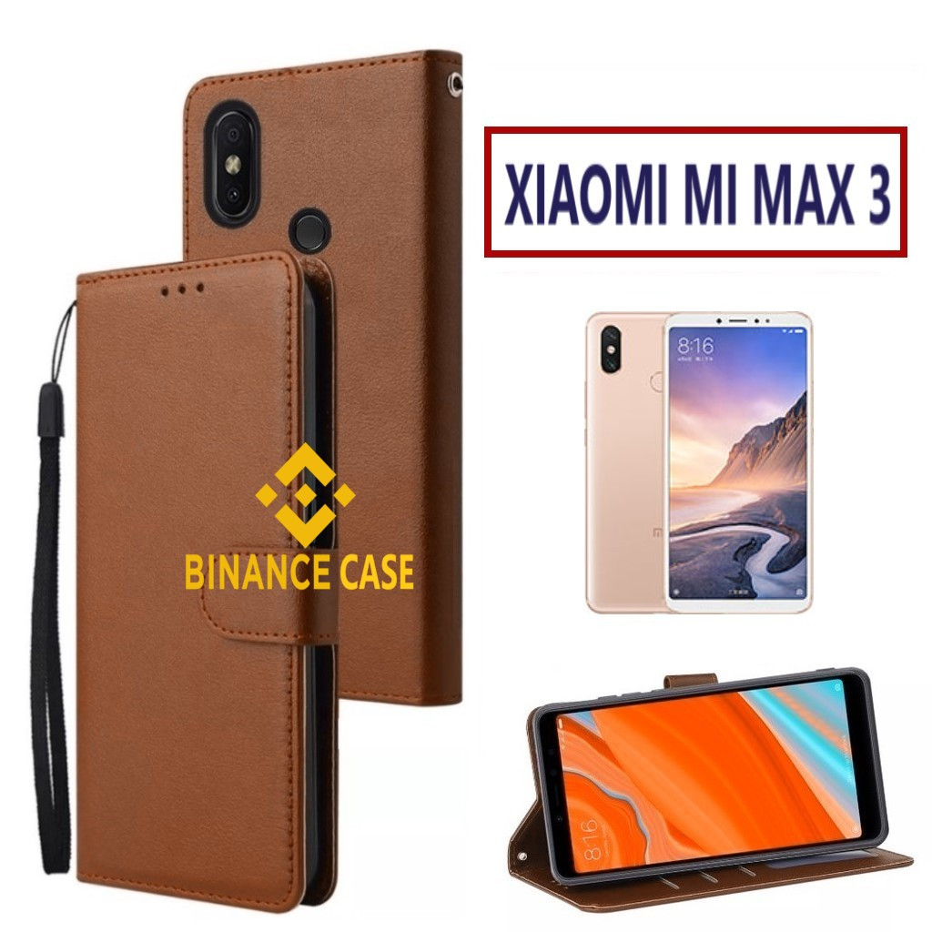 LEATHER FLIP CASE XIAOMI MI MAX 3 CASE KULIT FLIP WALLET LEATHER KULIT PREMIUM SARUNG BUKA TUTUP KES