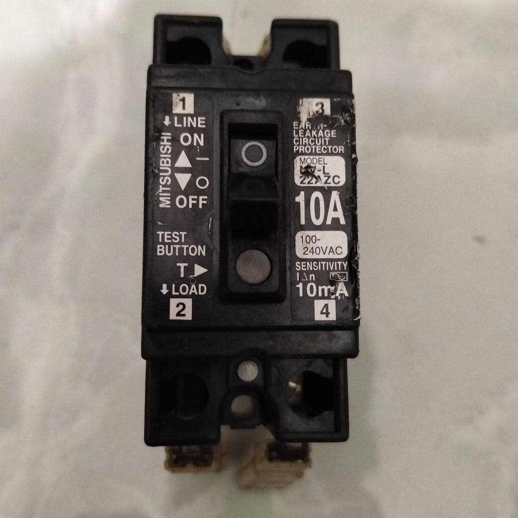 ELCB Earth Leakage Circuit Breaker Mitsubishi NV-L22AZC 10a Normal