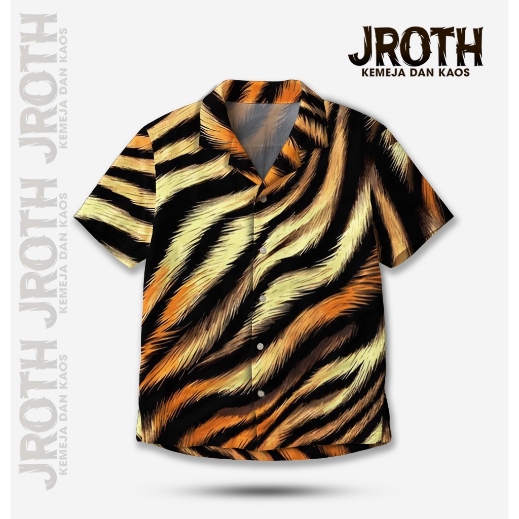 JROTH.WEAR Kemeja Motif Bara Api - Baju Pria Wanita Loreng Macan Keren Adem | JT-20