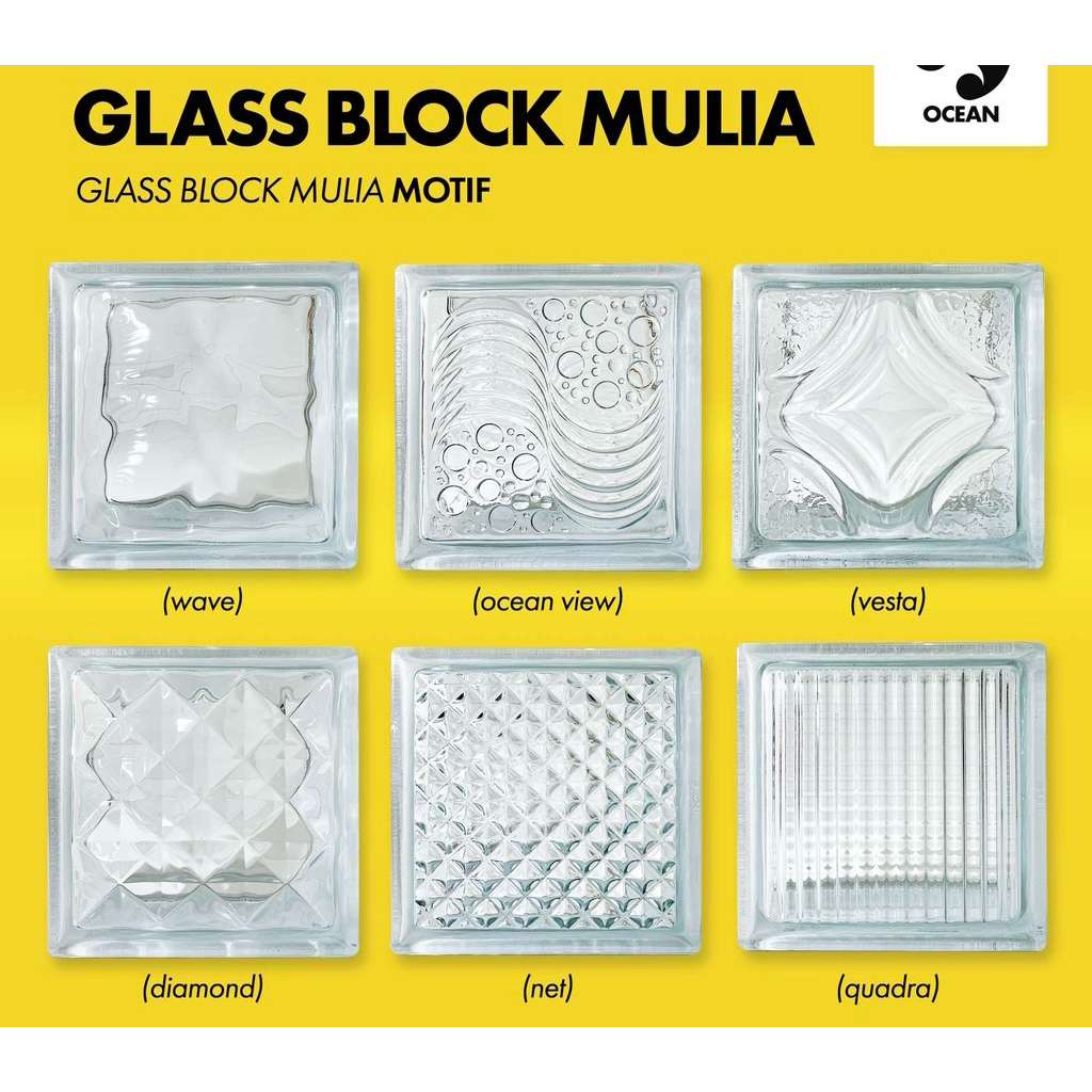 [1dus-6pcs] Glass Block mulia