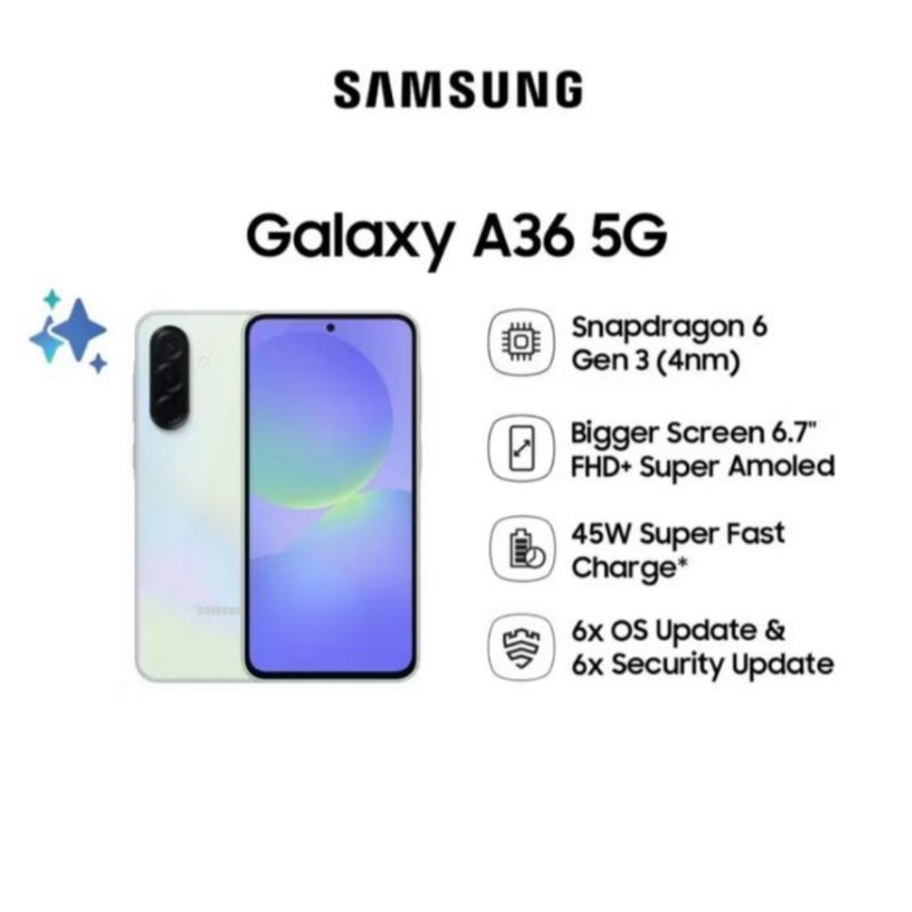HP SAMSUNG GALAXY A36 5G 8/256 GB - SAMSUNG A36 5G RAM 8GB ROM 256GB RESMI