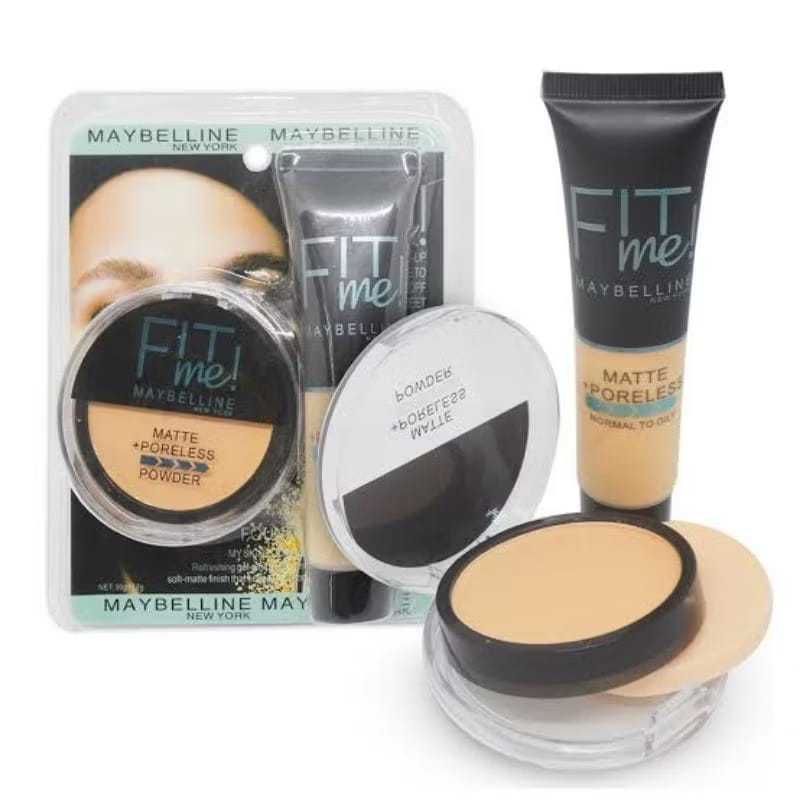 MYB Make Up 1 Set Lengkap Mika 2 in 1 / Dus 2 in 1 / 2 in 1 Bedak Padat Foundation Concelear / Maybe