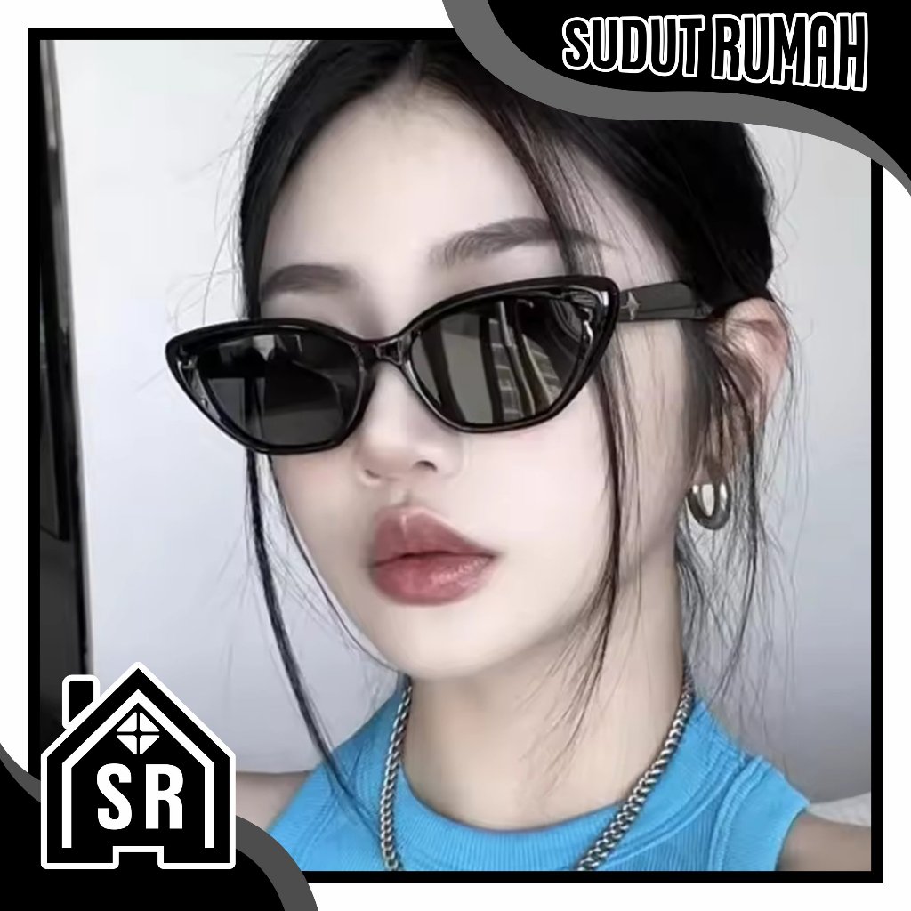 SR SOUND BOLD SUNGGLASSES | Sunnies Cat Eye Design Kacamata Hitam Advanced Retro Style Creative G058