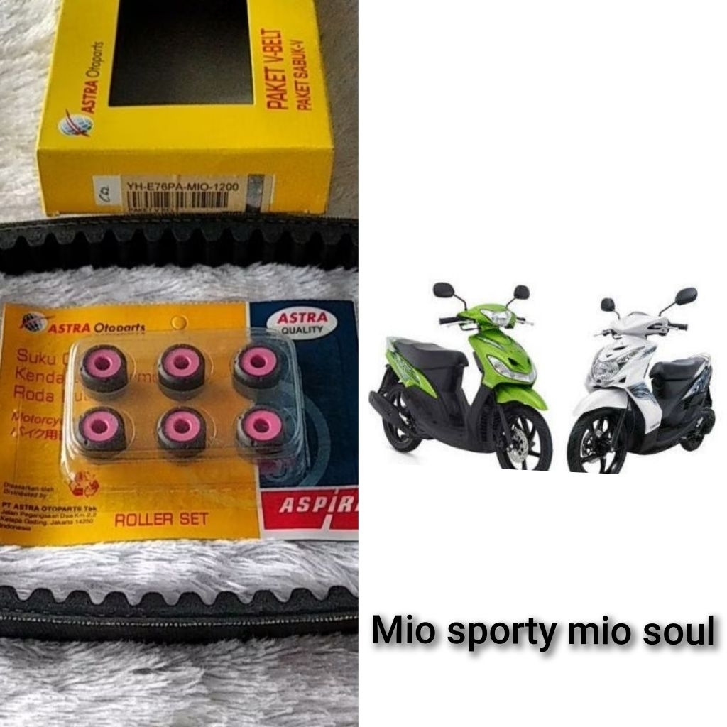 Vanbelt v-belt set + roller mio karbu mio soul karbu nuovo YH-E76PA-MIO-1200 ori ASPIRA
