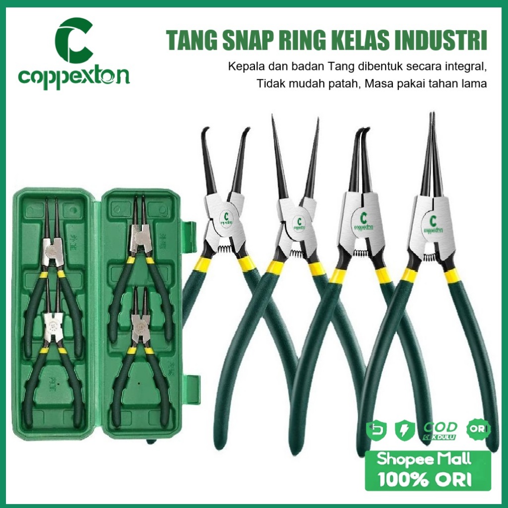 NEW Coppexton 4 pcs Tang Tools Box Circlip tang snap ring set 7 Inch Set Tang Circlip Bengkok /