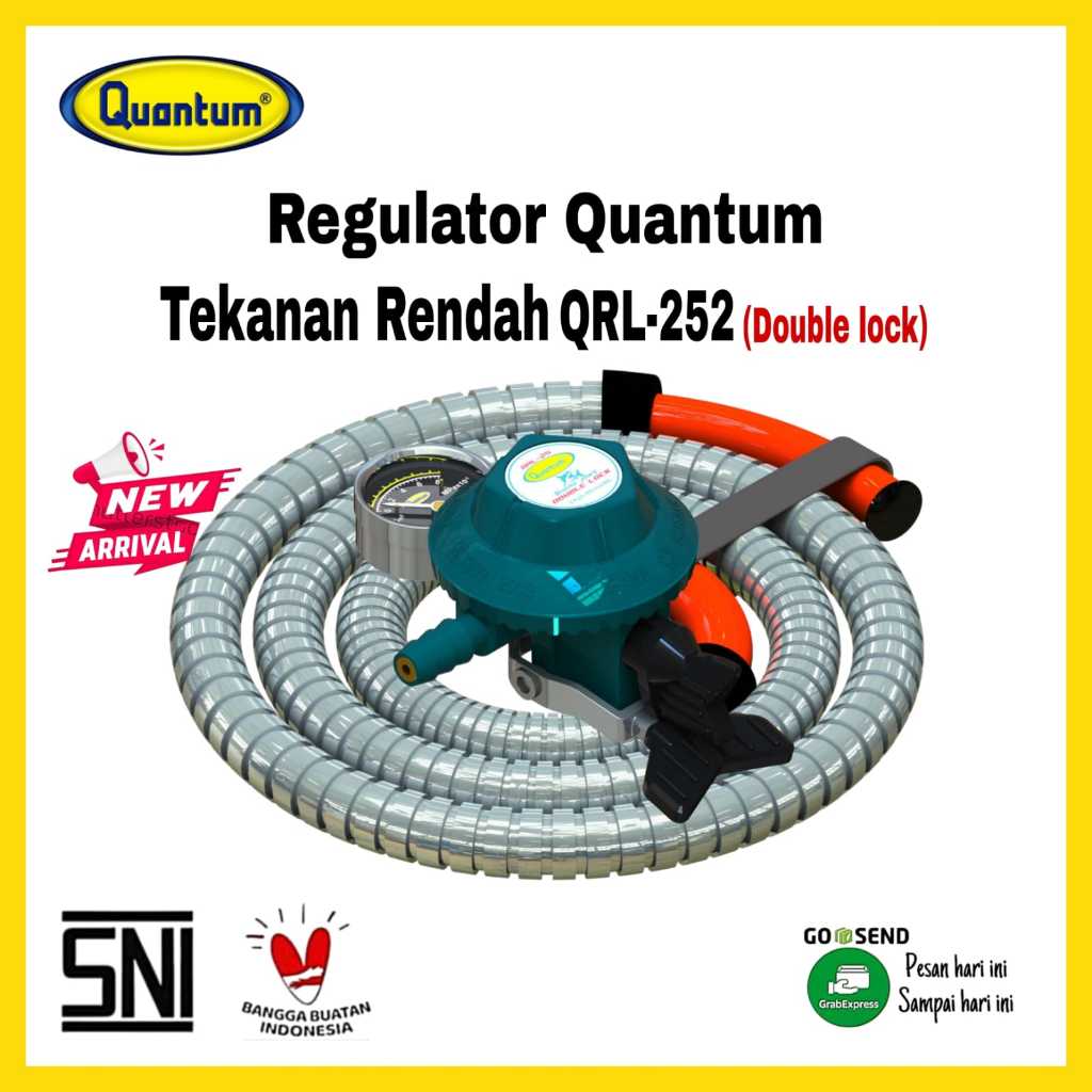 Paket Selang Regulator QUANTUM tekanan rendah QRL-252 / QRL-262 Double Lock / Regulator QUANTUM Doub