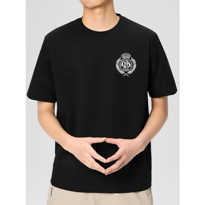 MAJERROU Pria Distro T-shirt Kaos Oblong Baju Kaos Pria Lengan Pendek Katun Adem Baju Combed Santai 