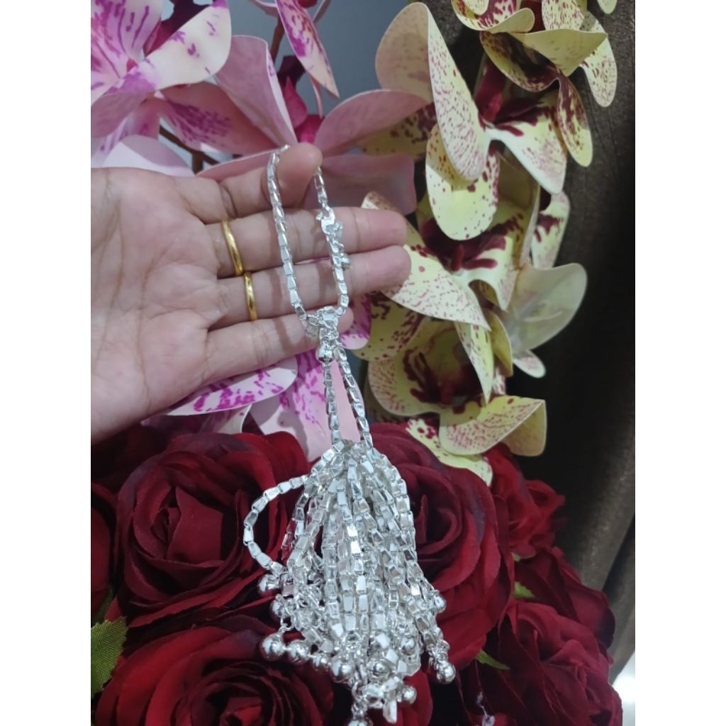 gelang padi anak perak asli