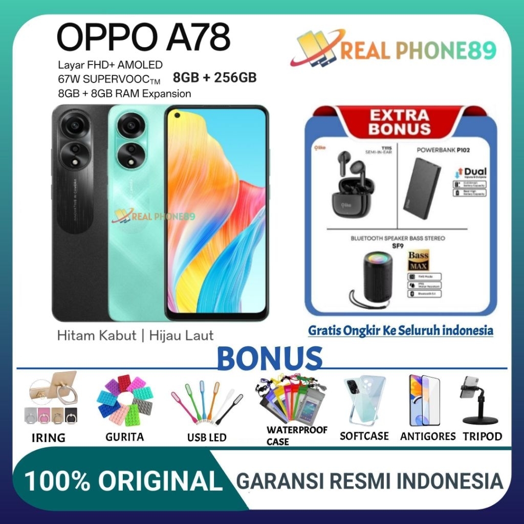 OPPO A78 4G RAM 8/256 GB NFC Support | OPPO A78 5G RAM 8/128 GB NFC Support | A78 GARANSI RESMI OPPO