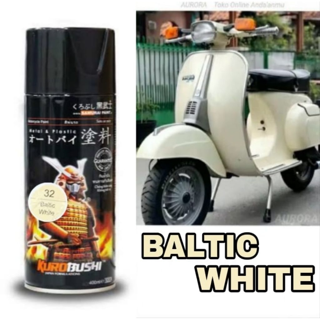 Cat Pilok Samurai Paint 32 Baltic White 400ml Putih Tulang Ivory Putih Gading Solid Mengkilap Glossy