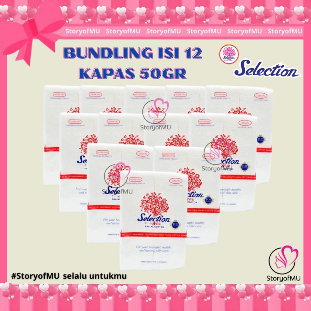❤️ StoryofMU ❤️ [12pcs] GROSIR LEBIH MURAH kapas selection 50gr - Kapas Wajah