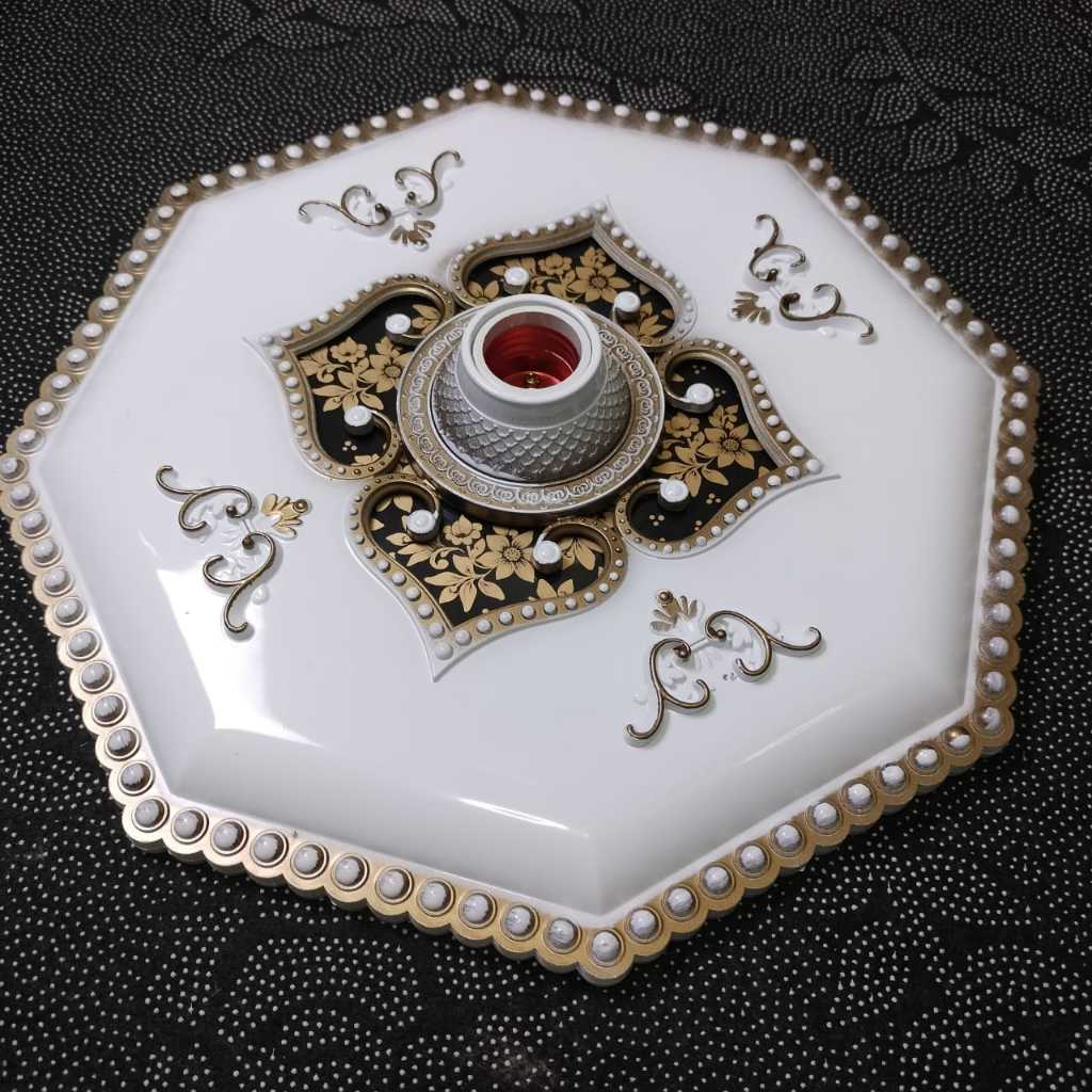 Fiting Hias Besar Persegi Ornamen Plafon PVC 30cm/FITTING DEKORASI PLAFON
