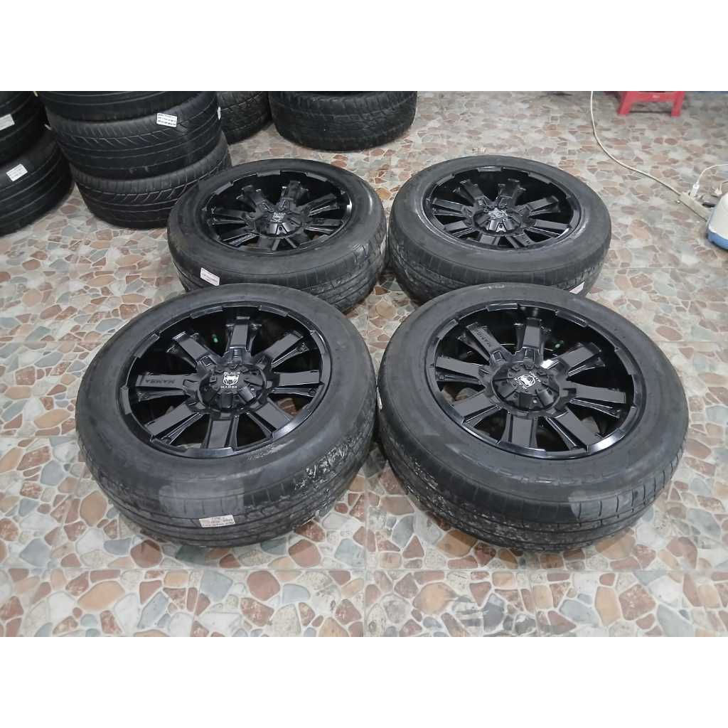 velg bekas murah model offroad r20 pcd 6x139,7 plus ban bonusan masuk ke pajero fortuner hilux trito