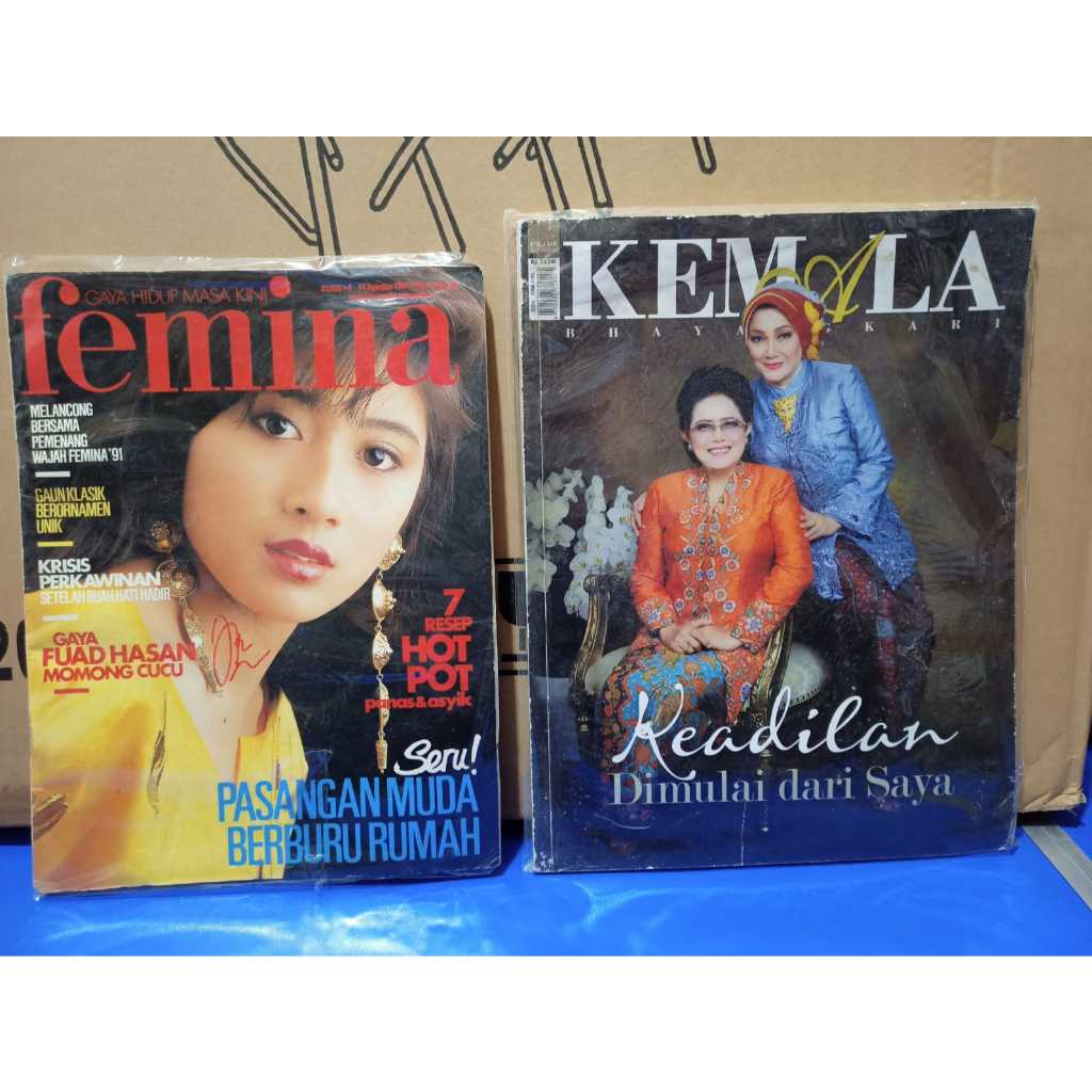 2 MAJALAH BEKAS FEMINA TAHUN 1991 DAN KEMALA