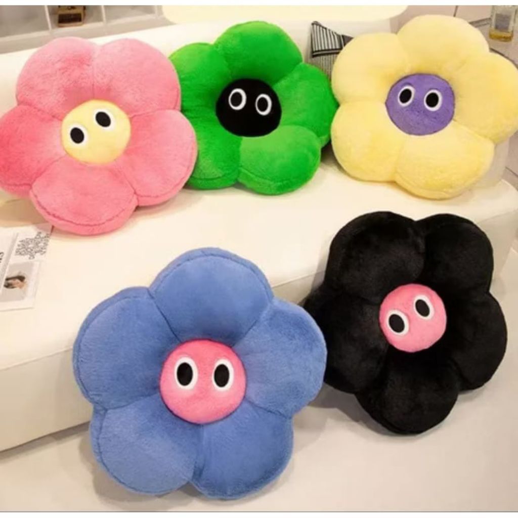 Bantal Bunga Bordir Dekorasi Rumah Lucu Ukuran 40Cm / Boneka Tanaman Bunga Mainan  Plush Berkualitas Sni