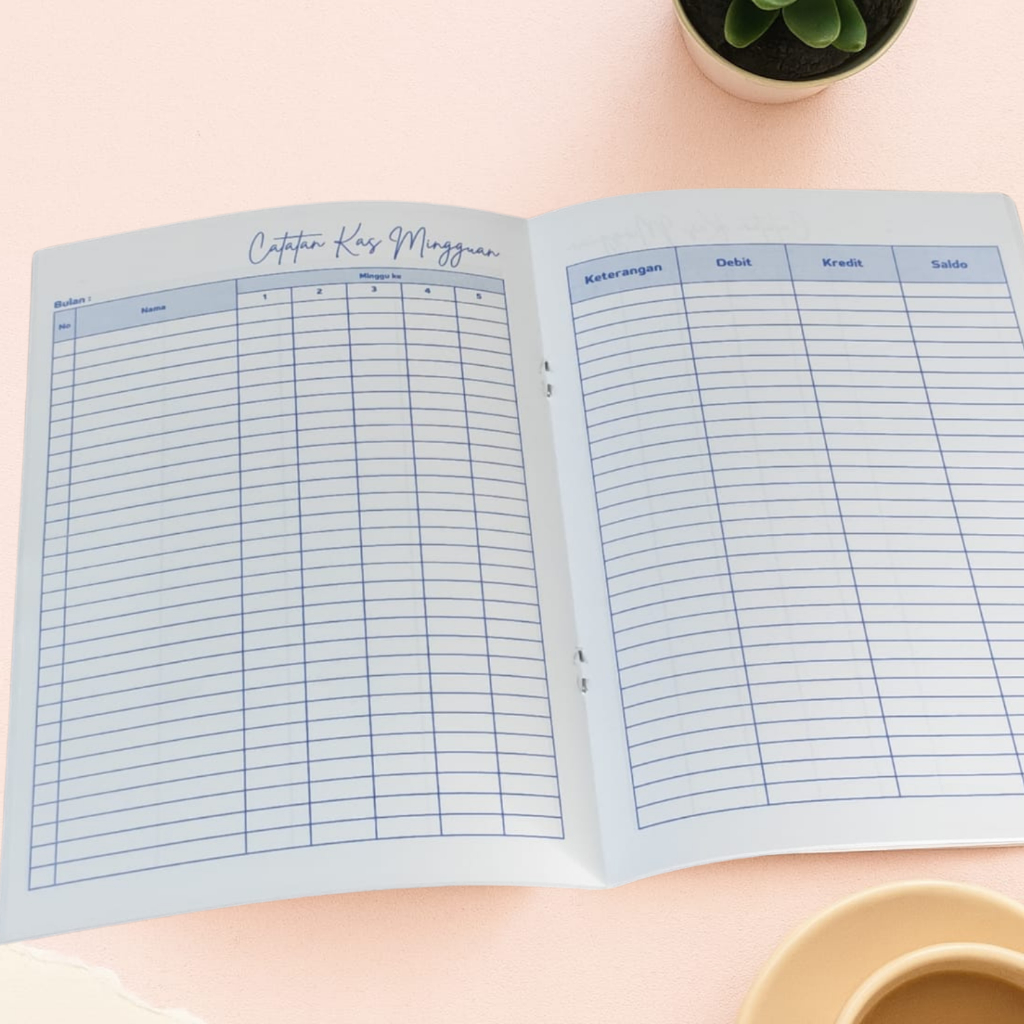 Buku Kas Mingguan A5 60 Halaman | Buku Iuran Kas Sekolah Murah Praktis