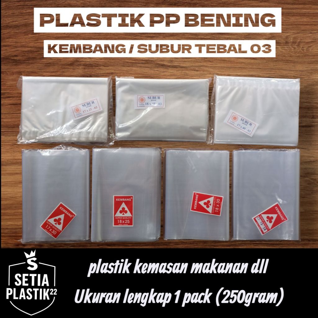 plastik pp kembang/subur 03: 17x25 17x30 17x35 17x40 17x45 17x50 18x25 18x30 18x35 18x40 18x45 18x50