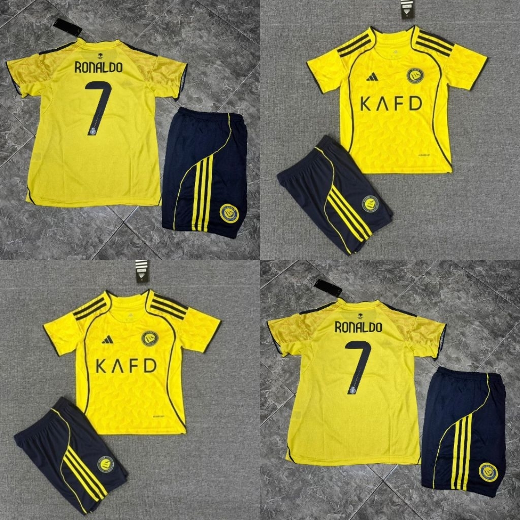 JERSEY BAJU BOLA ANAK AL NASSR HOME KIDS 2025/2026 RONALDO GRADE ORI