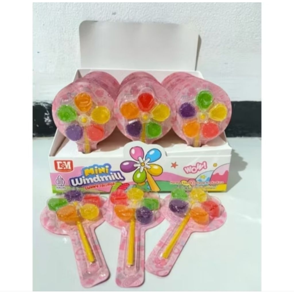 

SOS permen lunak kipas kincir rainbow windmill per 5 pcs