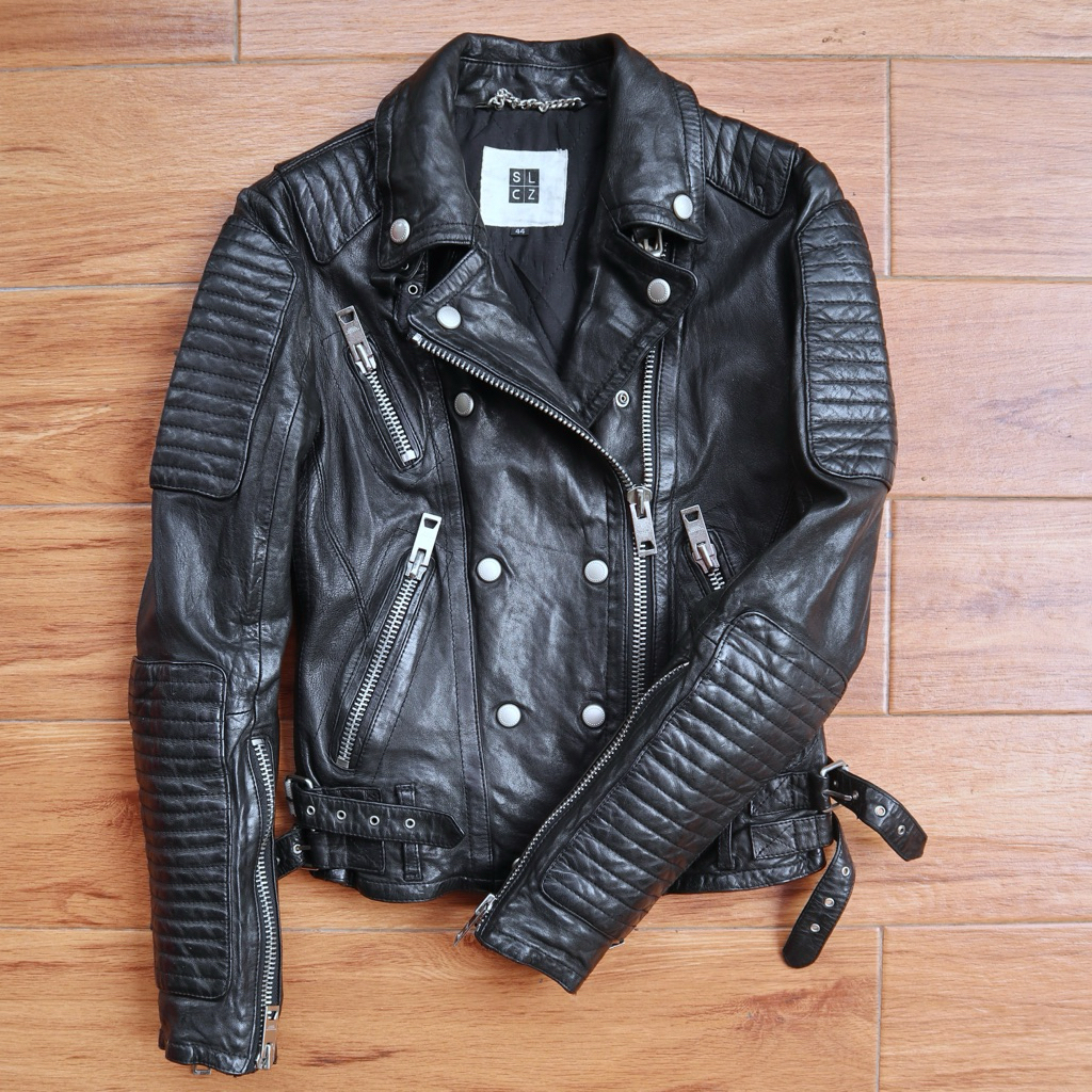 Jaket kulit asli domba biker cewek cowok rider ramones wanita jaket motor crop racing cropped tourin