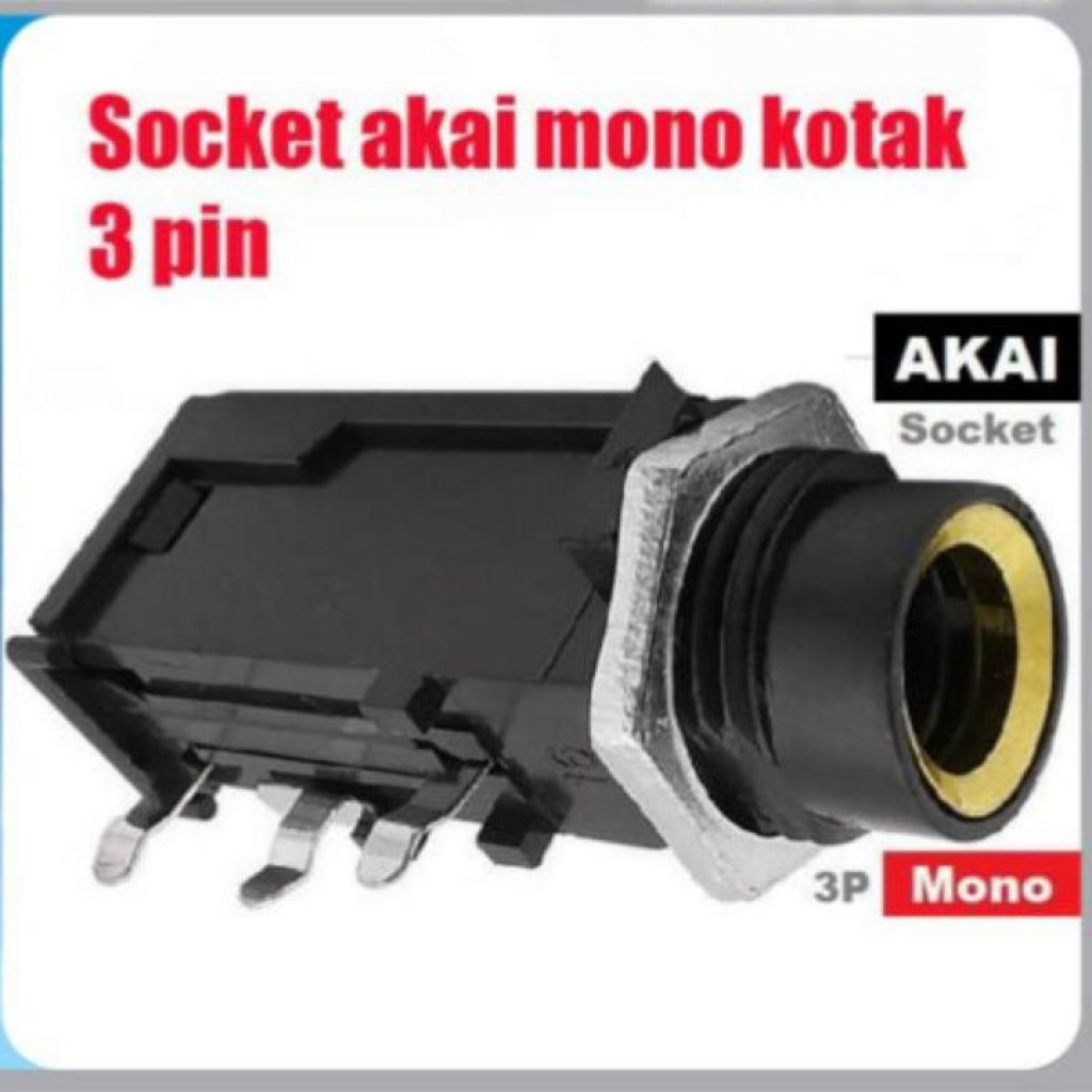 Soket microphone 6.5 akai mono 3 pin