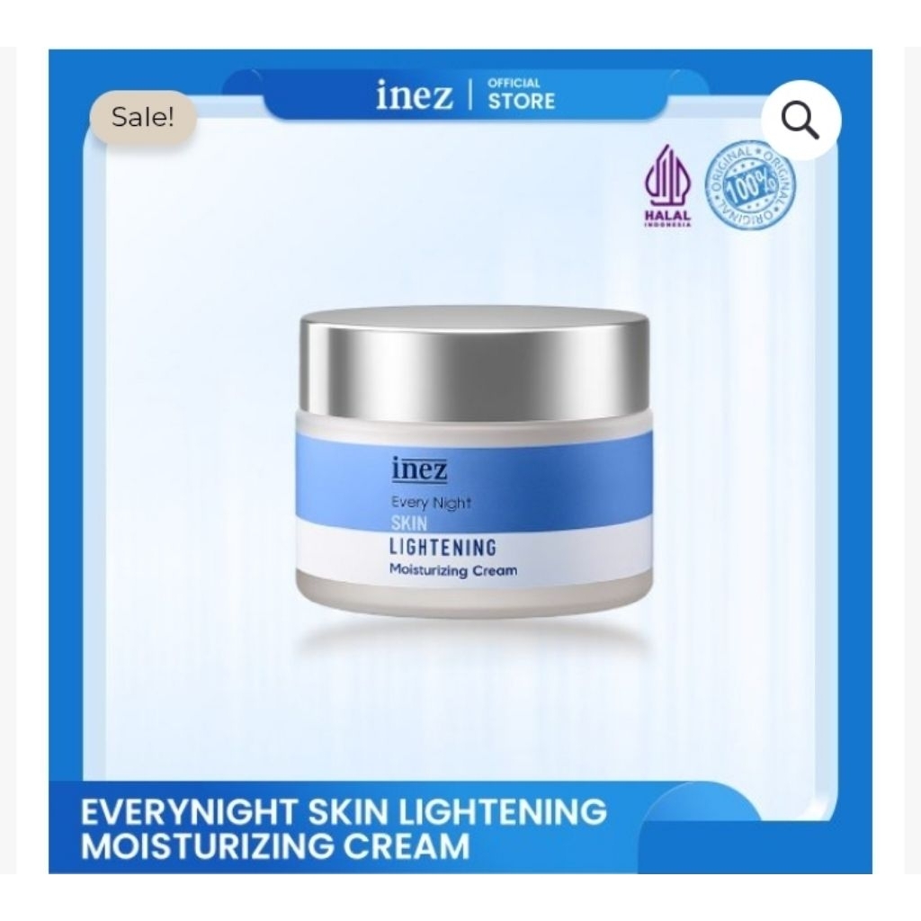 EVERYNIGHT SKIN LIGHTENING MOISTURIZING CREAM INEZ/cream malam inez/cream plek hitam/cream pencerah