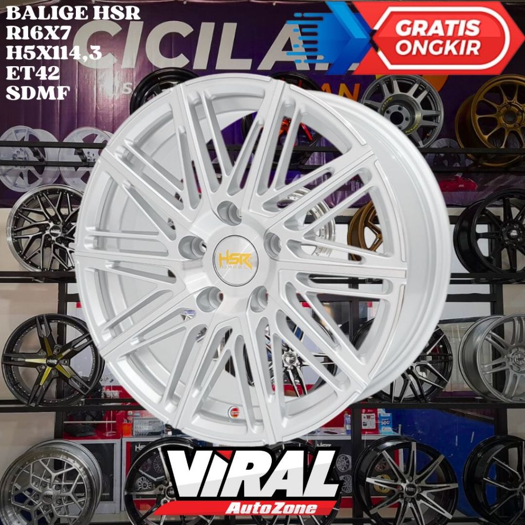 Velg HSR BALIGE R16 Ring 16 Lobang 5 Untuk Pelak Mobil Xover, Granmax, Luxio, Xpander, Apv